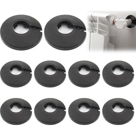 10 Pièce Rosaces Simples de Radiateur Rosace Radiateur Cache Tuyau Radiateur Colliers de Tuyau de Radiateur Couvercle de Trou Mural Sol pour Tuyau de Chauffage D'eau 16 mm (1/5)