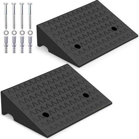 COSTWAY 2 Pack Rubber Curb Ramp 5” Raised Height Curb Ramp 6800LBS Load Capacity
