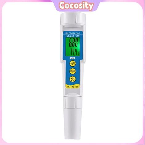 Cocosity pH u0026 TDS / TEMP Meter Mini testeur professionnel de qualité de l'eau 3 en 1, moniteur jardin ustensiles Blanc (1/5)