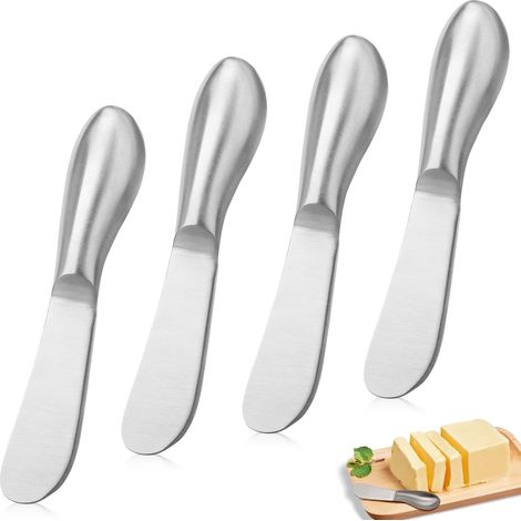 Lot de 4 couteaux à beurre en acier inoxydable