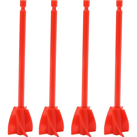 4 pales de mélange résine 5 lames, accessoire perceuse rouge, mélangeur peinture réutilisable, homogène et robuste, lot de 4 (1/5)