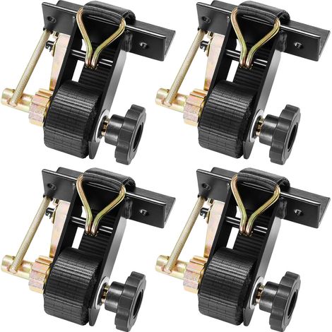 Cinghie per rack VEVOR, tubo quadrato nero, 38 mm x 2,25 m, doppi ganci a J, portata elevata 226,8 kg, confezione da 8, 4 pezzi (1/2)