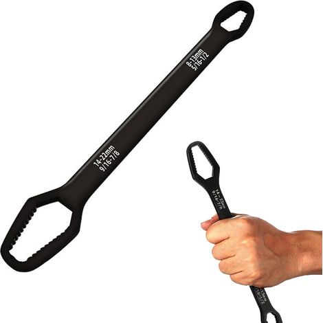 Universal-Torxschlüssel, 8–22 mm, doppelseitig, selbstspannend, verstellbarer Schraubenschlüssel (A-Schwarz) (1/5)