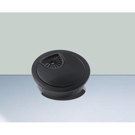 Cache-trou pour boîte à câbles en métal alliage trou de câble accessoires de bureau cache-trou pour bureau d'ordinateur matériel rond-noir, trou de 5mm de diamètre, 4pcs (1/3)