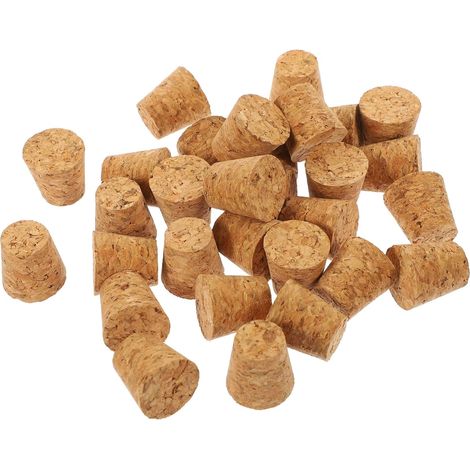 30 bouchons liège, 30 mm, bois, coniques - pour vin et bière (1/5)