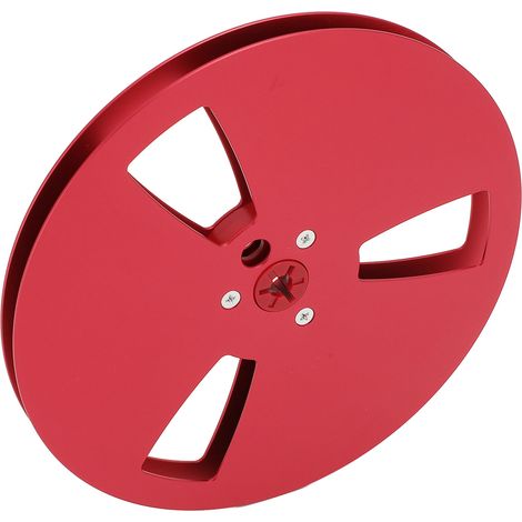 Bobine de bande magnétique vide 1/4" (7 pouces) à 3 trous, en alliage d'aluminium, pour machines d'ouverture ReVox et Studer (pièces détachées, rouge). (1/5)