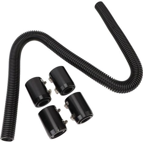 Tbest Tuyau de radiateur flexible Kit de tuyau Flexible d'eau de refroidissement pour radiateur de 48 pouces, moto lateraux Noire (1/5)