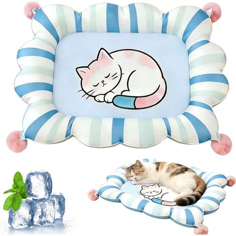 Tapis rafraîchissant en gel auto-rafraîchissant pour chats et chiens, résistant aux rayures, imperméable, pour canapé et intérieur, 47 x 67 cm (bleu) (1/5)