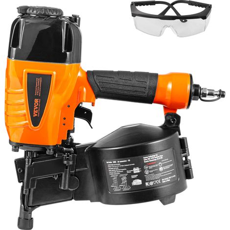 VEVOR Cloueuse a Rouleau Pneumatique, 32-63 mm, Cloueur Pneumatique a Bobine 15°, CN65, avec Reglage de Profondeur Sans Outil, 70-120 PSI, pour Bardage, Revetement de Palette, Bois, Cloture, Terrasse