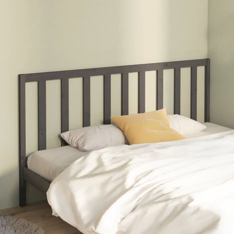 Tête de lit Gris 186x4x100 cm Bois massif de pin (1/5)