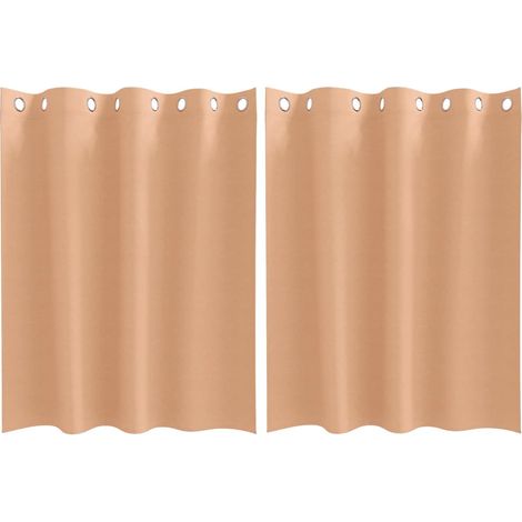 Maison Exclusive - Verdunkelungs-Vorhänge mit Ringen 2 pcs Hellbr