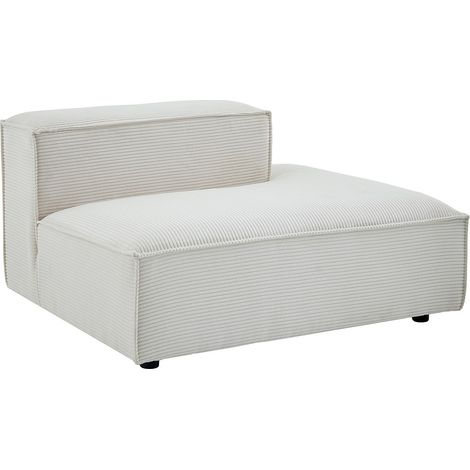Chaise longue destra in velluto a coste beige - RUZOLO
