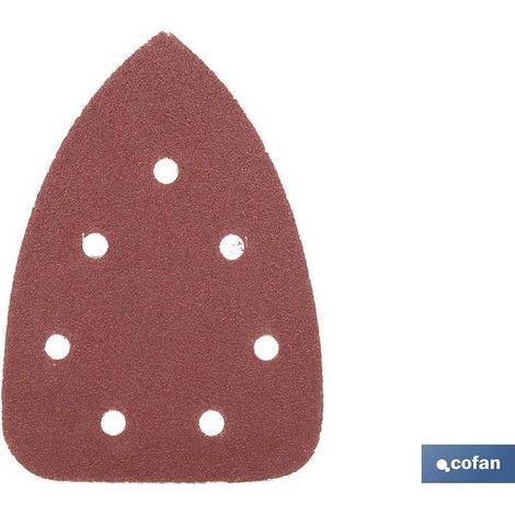 Pack 5 hojas de lijado lijadora Mouse 7 agujeros 100 x 140 mm G 80 (1/5)