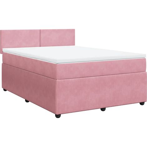 Maison Exclusive - Giroletto a Molle con Materasso Rosa 140x200 cm in Velluto