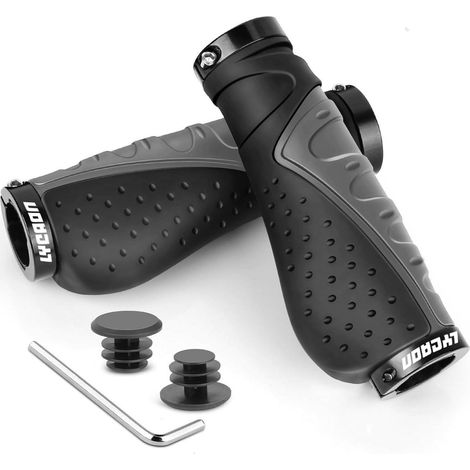 LYCAON Bike Lenker Griffe Fahrrad Ergonomisch rutschfeste Gummi MTB BMX Grau (1/5)