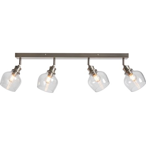 Litecraft Avril Spotlight Bar Adjustable Ceiling 4 Light - Satin Nickel, Clear (1/5)