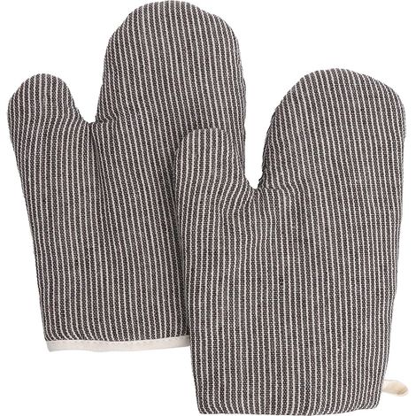2 guanti da forno resistenti al calore, guanti da forno in cotone spesso resistenti al calore, guanti da cucina antiscivolo per forno, microonde, barbecue, guanti da camino resistenti al calore, marro