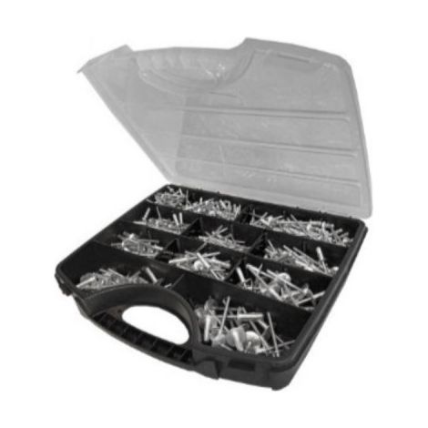 Kasten mit 500 Mehrbereichsnieten TRS und TEL DEGOMETAL - Durchmesser 3,2 bis 4,8 mm