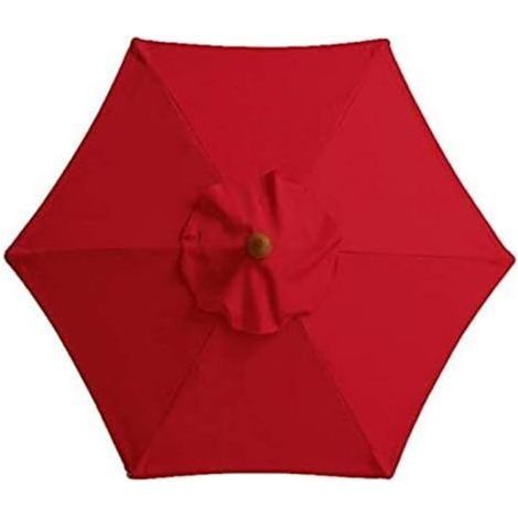 Parasol de jardin avec 6 baleines robustes, parasol de plage, abri de jardin, pour balcon, terrasse, terrasse, piscine (diamètre 3 m) - Rouge (1/5)