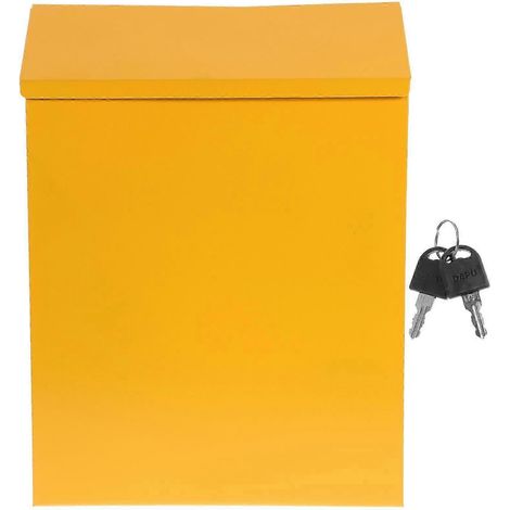 1 boîte aux lettres murale, boîte aux lettres de style américain, boîte à suggestions, jaune, bon état. (1/5)