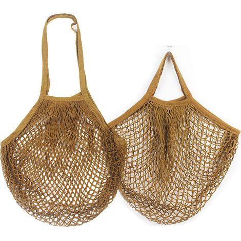Sac filet en corde de coton pour courses, sac de rangement réutilisable pour fruits et légumes (1/3)