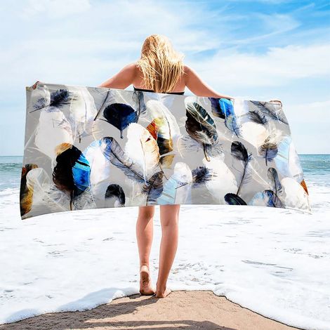 Serviette Plage - Microfibre - 75 x 150 cm - Antisable - Séchage Rapide - Pour Plage Piscine Voyage Camping - 1 Pièce (1/5)