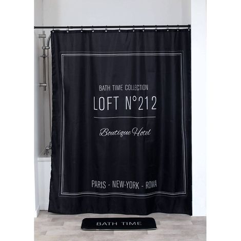 Tenda da doccia in poliestere 180x200 cm - neo retro nero - Tendance (1/2)