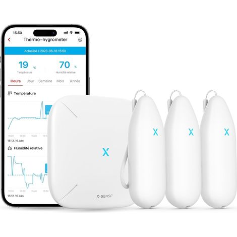 Kit Thermomètre Hygromètre Connecté, STH54  Suivi Précis, Alertes, Export des Données, Portée jusqu’à 500 m et Compatibilité (1/5)