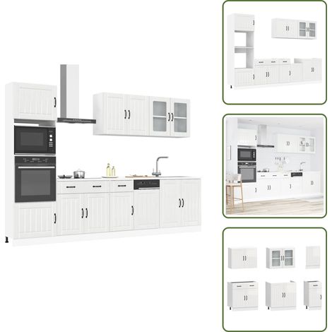 Archiviazione cucina - vidaXL Set Mobili da Cucina 7 pz Lucca Bianchi Lucido in Truciolato - Mobili da cucina in truciolato