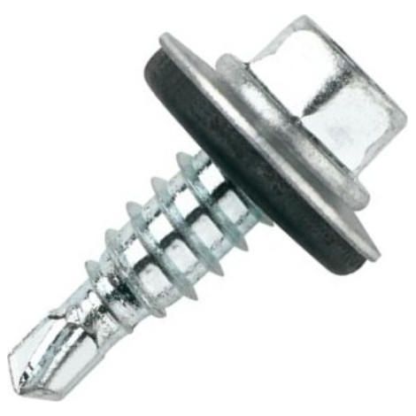 tornillo autotaladrante din 7504 k. acero. zincado brillante. cabeza hexagonal. punta broca. rosca gruesa