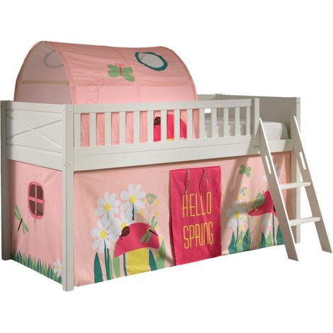 Lit Enfant Tente & Tunnel "Scott Spring" 90x200cm Blanc (1/5)
