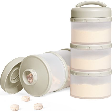 Boîte de Rangement Empilable pour Bébé en Poudre de lait, Lot de 2 (Gris Chaud) (1/5)