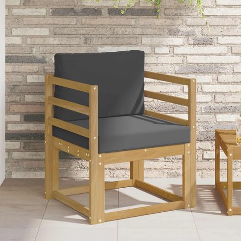 vidaXL Sofá de exterior Poliéster Blanco y Antracita (1/5)