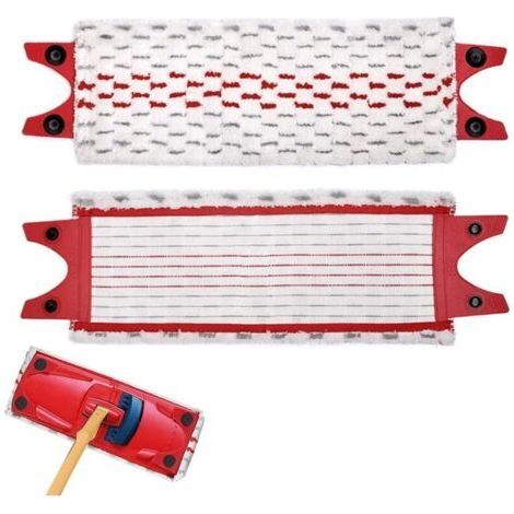 Lot de 2 têtes de balai à franges de rechange, compatibles avec 1 à 2 serpillères, lavables et réutilisables (1/4)
