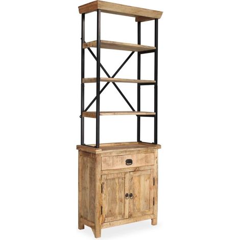 Buffet credenza mobiletto consolle mobile contenitore con ripiani in legno massello di mango 180 cm 4402067