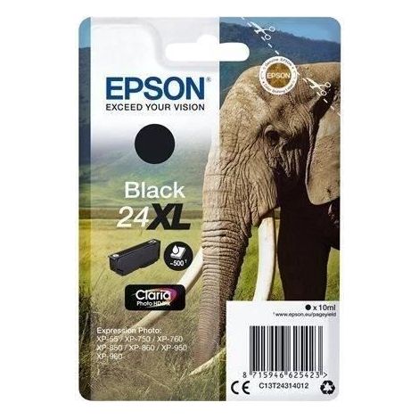 EPSON Cartouche d'encre T2431 XL Noir - Eléphant (C13T24314012) (1/2)