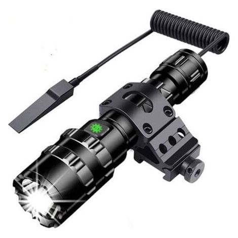 Taktische Taschenlampe, ultrahelle 3000 Lumen L2 LED-Taschenlampe, wiederaufladbar über USB, 5 Beleuchtungsmodi, Picatinny-Schienenmontage und Druckschalter zum Angeln im Freien FLITI (1/4)