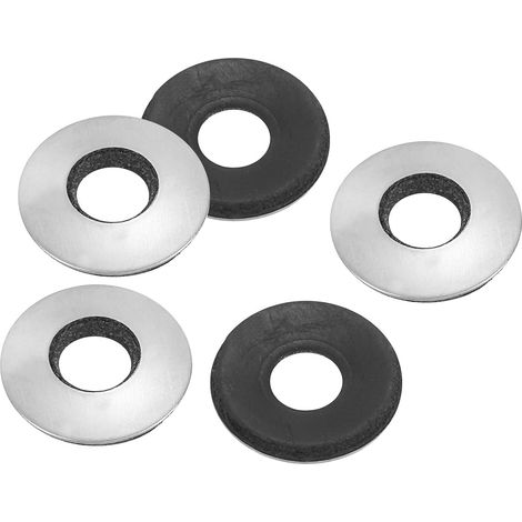 304 Acier Inoxydable EPDM Rondelles d'Étanchéité Collées, 80 pièces 8x19mm Rondelles en Caoutchouc Néoprène, Joint d'Étanchéité Collé pour Fourniture de Boulons de Toit Marin (1/5)