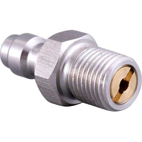 8-mm-Schnellanschlussstecker (männlich), M10/1-Gewinde, Edelstahl, für Hochdruckpumpen. (1/5)