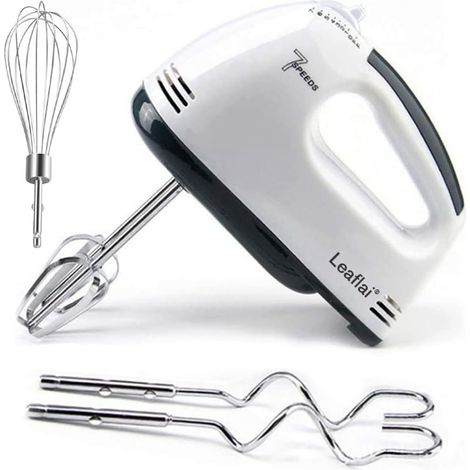 Mixeur électrique à main -Mixeur électrique à 300W 7 vitesses avec 5 accessoires en acier inoxydable, impulsion turbo/contrôle automatique de vitesse+bouton d’éjection mixeur alimentaire pour gâteaux (1/5)