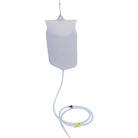 Sac de lavement intestinal en silicone de 2L avec poignée jaune et accessoires pour nettoyage à domicile (1/5)