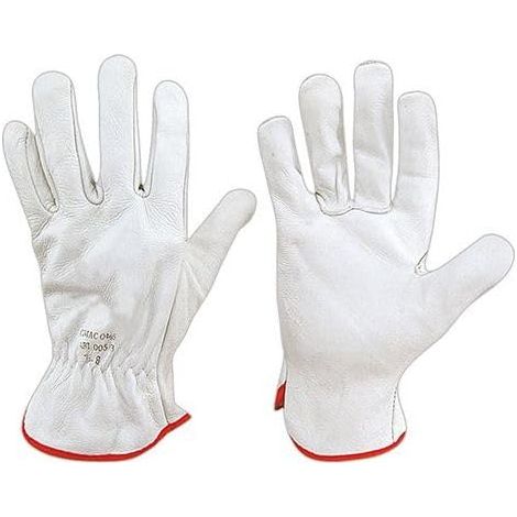Handschuhe fraschetti Rindsleder weiß Flügel Daumen elastisch