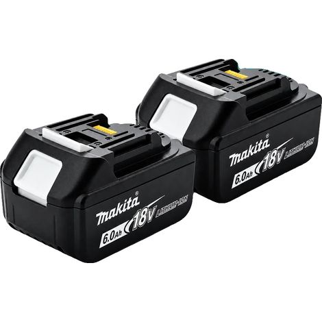Batterie rechargeable, capacité de 6,0 Ah, compatible avec les outils 18V LXT, Pack de 6Ah X2, 18V (1/2)