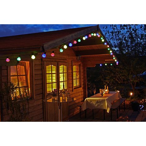 LED Party-Lichterkette 20 warmweiße LED Kugeln 5m Zuleitung (1/4)