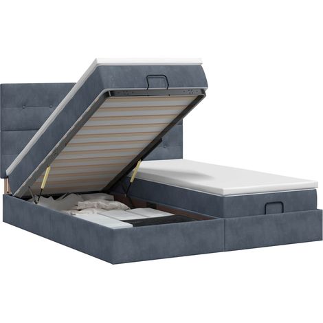Maison Exclusive - Letto ottomano con materasso 2 pz Grigio Scuro Velluto (1/5)