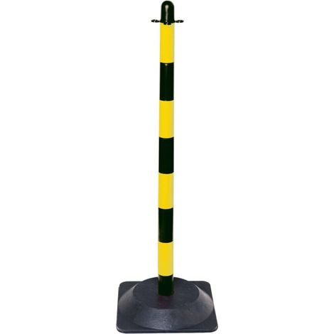 Moravia Support de chaîne léger noir/jaune 40 × 870 mm avec pied en caoutchouc dur carré (1/3)