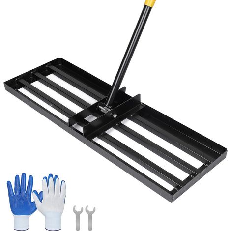 Râteau de Nivellement de Pelouse, 75 x 26 x 157 cm, Raclette à Gazon de Pelouse en Acier Inoxydable, Raclette pour Cour, Jardin, Terrain de Golf, Nivellement de Surface (1/5)