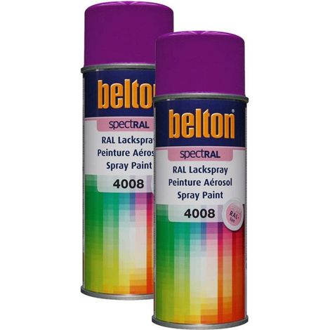 2 bombes de peinture Belton Spectral RAL4008 violet de sécurité 400ml