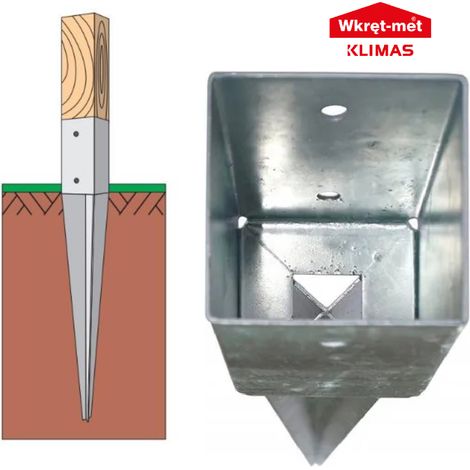 Ancoraggio a martello da giardino KOW-1 - 71x145x600 (1/4)