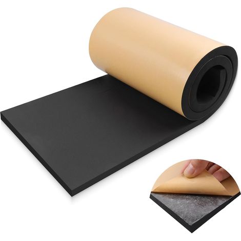 Plaque de mousse autocollante multifonctionnel rouleau de mousse tapis anti vibration isolation phonique (300mm×19mm×1,5m, Noir) (1/5)